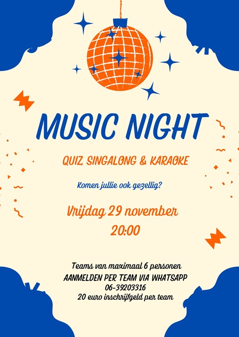 29 november 2024 Music Night OMHC Nesselande voor teams